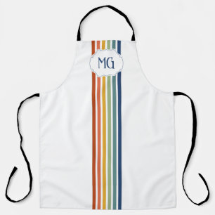 Retro-Monogramm-Minimalist-Stripes Schürze