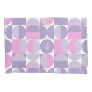 Retro-Monogramm Rosa Lila Mitte des Jahrhunderts K Kissenbezug
