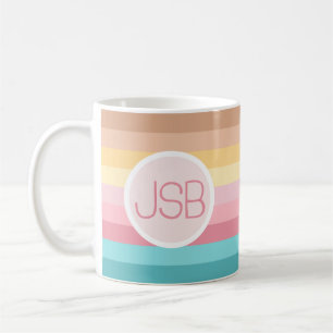 Retro-Monogramm-Tasse der 70er Jahre Kaffeetasse