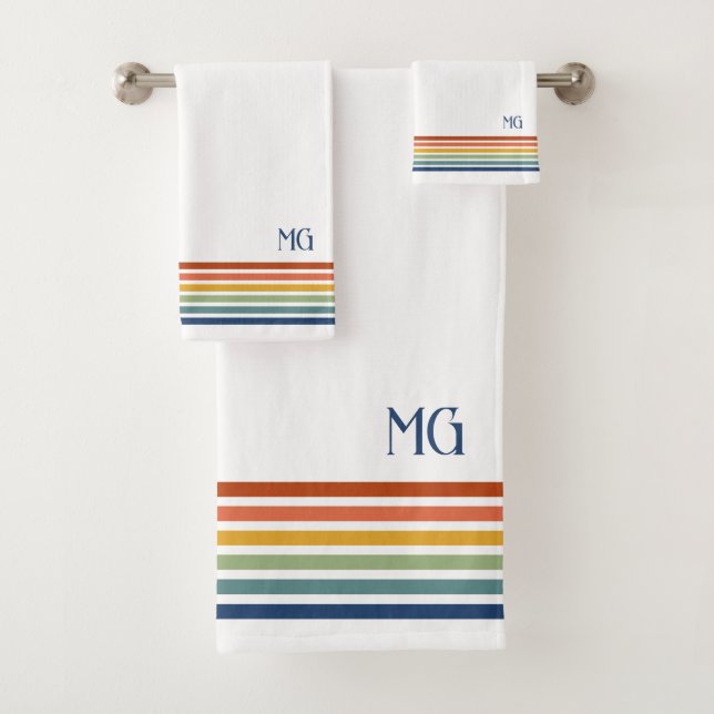 Retro Monogrammed Minimalist Stripes (En situation)