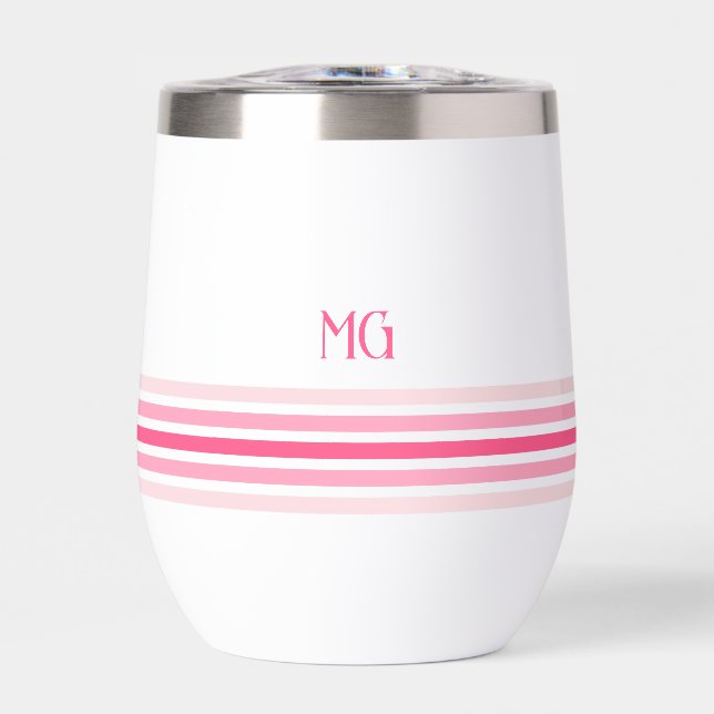 Retro Monogrammed Minimalist Stripes (Vorderseite)