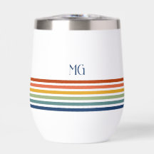 Retro Monogrammed Minimalist Stripes
