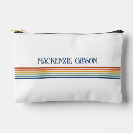 Retro Monogrammed Minimalist Stripes Accessory Bag Zubehörtasche