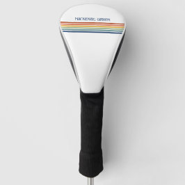 Retro Monogrammed Minimalist Stripes Golf Headcover