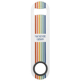 Retro Monogrammed Minimalist Stripes Speed Flaschenöffner