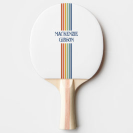 Retro Monogrammed Minimalist Stripes Tischtennis Schläger