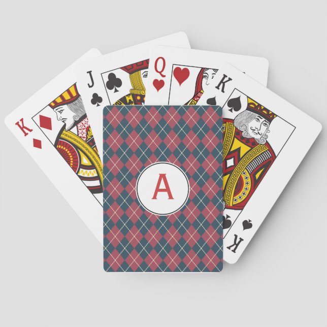 Retro monogrammierte Spielkarten (Rückseite)