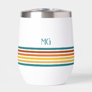 Retro monogrammiertes minimalistisches Streifenmus