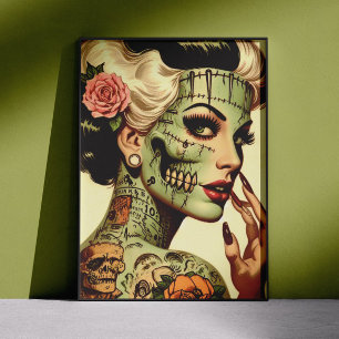Retro-Monster Pin-up Poster