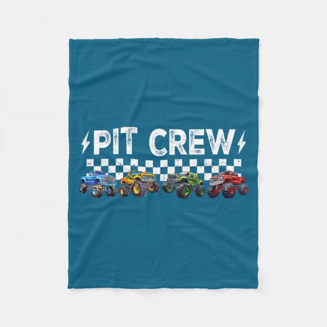 Retro Monster Truck Family T Crew Matching Birthda Fleecedecke (Vorderseite)