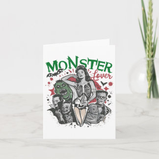 Retro-Monsterliebhaber Halloween Gruselige Gruseli Karte