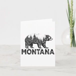 Retro Montana Grizzly Bär Naturwandern Camping V Karte