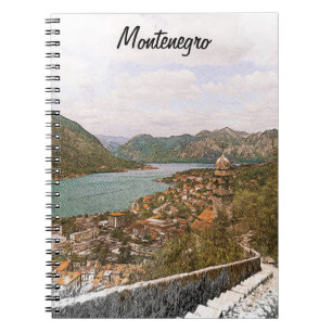 Retro Montenegro Kotor Bay Notizblock