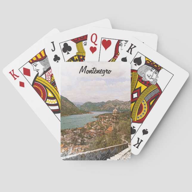 Retro Montenegro Kotor Bay Spielkarten (Rückseite)