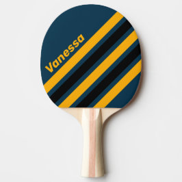 Retro Moonlit Tide Angled Striping with Name Tischtennis Schläger