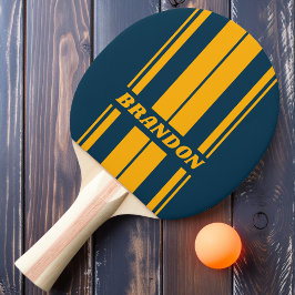 Retro Moonlit Tide Dualboard Streifen mit Namen Tischtennis Schläger