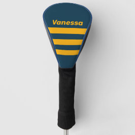 Retro Moonlit Tide Three Across Striping with Name Golf Headcover