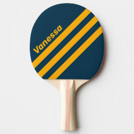 Retro Moonlit Tide Three Angled Striping with Name Tischtennis Schläger