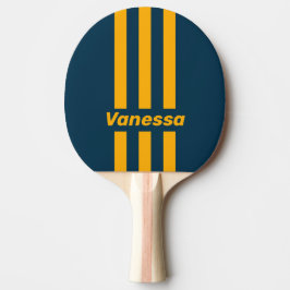 Retro Moonlit Tide Three Pin Stripes with Name Tischtennis Schläger
