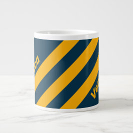 Retro Moonlit Tide Three Stripes with Name Jumbo-Tasse