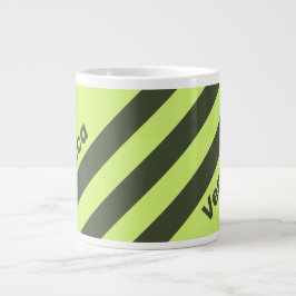 Retro Moos Fade Drei Streifen mit Name Jumbo-Tasse