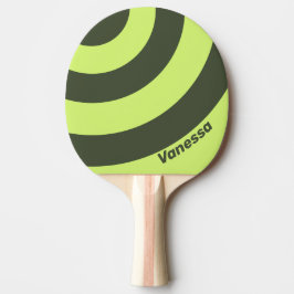 Retro Moos Fade Three Kreis Streifen mit Namen Tischtennis Schläger