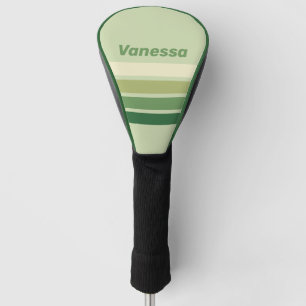 Retro Moos Regenbogen quer gestreift mit Namen Golf Headcover