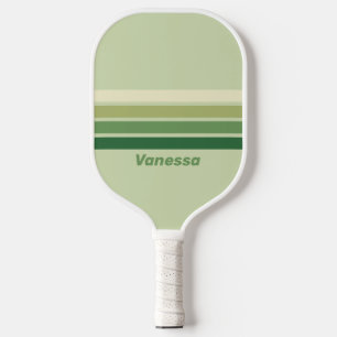 Retro-Moos über Regenbogen mit Namen Pickleball Schläger