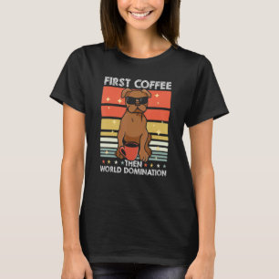 Retro-Mops-Hund-Kaffee-Sonnenbrille-Rasse-Möpse-Vi T-Shirt