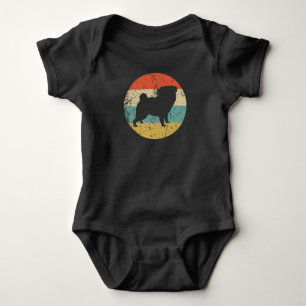 Retro Mops Icon Dog Silhouette Baby Strampler