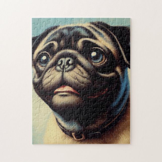 Retro-Mops-Malerei (Vertikal)