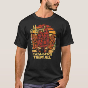 Retro Morchel Pilz der Mykologie Ich werde den fa T-Shirt