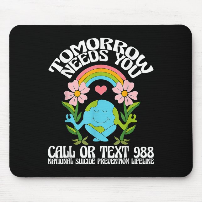 Retro Morgen Braucht Dich 988 Suizidprävention Aw Mousepad (Vorne)