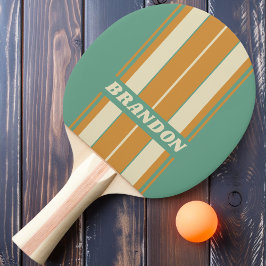 Retro Moss Board Streifen mit Namen Tischtennis Schläger