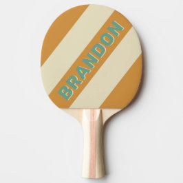 Retro Moss Bold Stripes mit Name Tischtennis Schläger