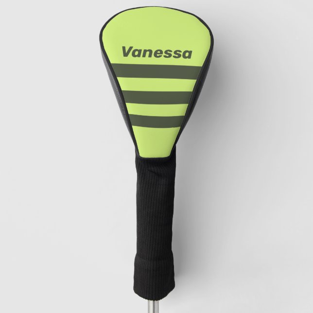 Retro Moss Fade Three Across Striping with Name Golf Headcover (Vorderseite)