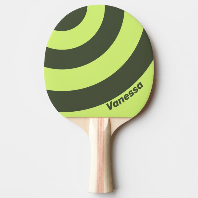 Retro Moss Fade Three Circle Stripe with Name Tischtennis Schläger (Vorderseite)