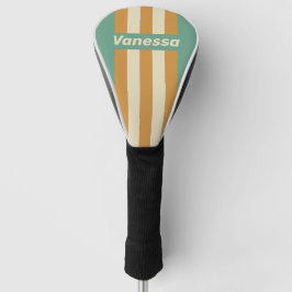 Retro Moss Pin Stripes with Name Golf Headcover
