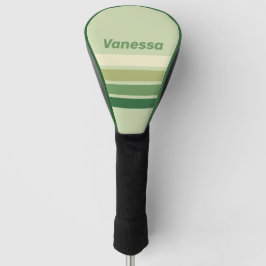 Retro Moss Rainbow Across Striping with Name Golf Headcover