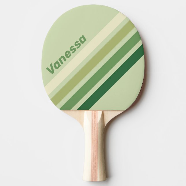 Retro Moss Rainbow Angled Striping with Name Tischtennis Schläger (Vorderseite)