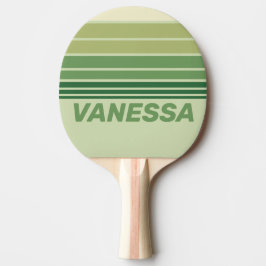 Retro Moss Rainbow Horizon Striping with Name Tischtennis Schläger