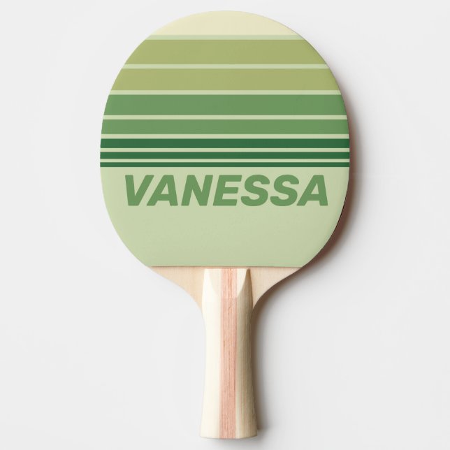 Retro Moss Rainbow Horizon Striping with Name Tischtennis Schläger (Vorderseite)