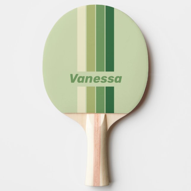 Retro Moss Rainbow Pin Striping with Name Tischtennis Schläger (Vorderseite)