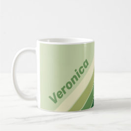 Retro Moss Rainbow Stripes with Name Kaffeetasse