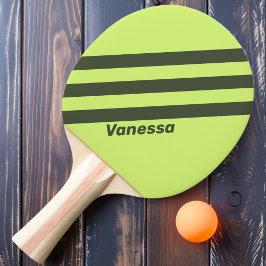 Retro Moss Wand an drei Streifen mit Namen Tischtennis Schläger