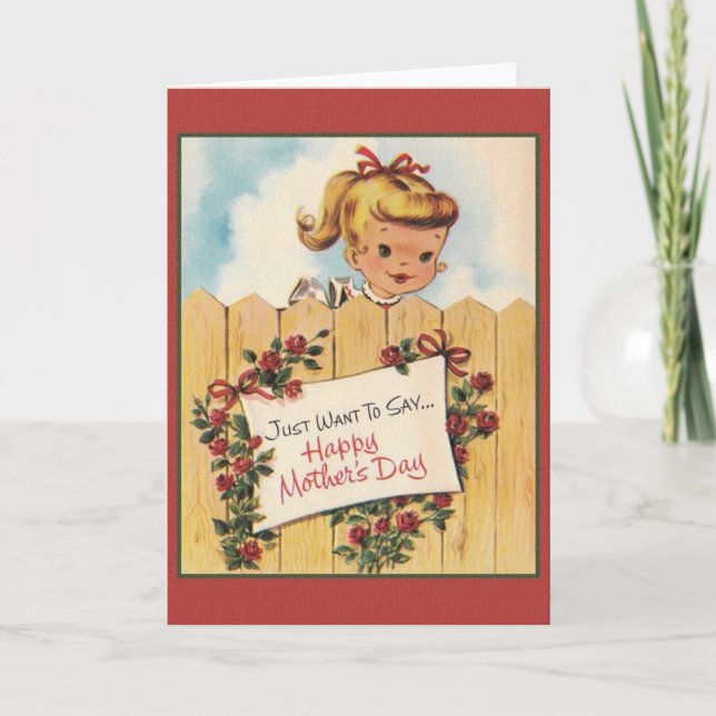 Retro Mother Day Grußkarte Karte (Vorderseite)