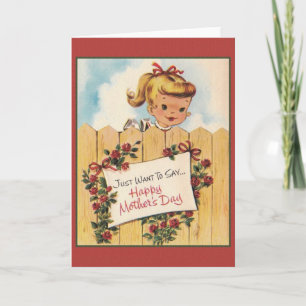 Retro Mother Day Grußkarte Karte