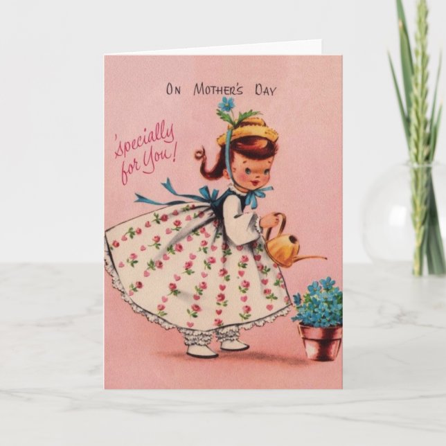 Retro Mother Day Grußkarte Karte (Vorderseite)