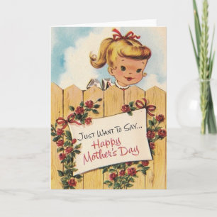Retro Mother Day Grußkarte Karte