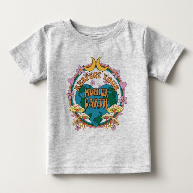 Retro Mother Earth Graphic der 70er Baby T-shirt (Vorderseite)